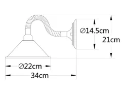 Aplique Soga Lumit 40W marrón 23x22x35 cm