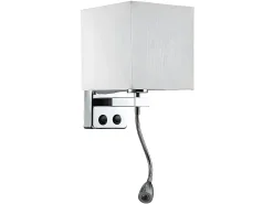 Aplique Stephen Cromo/pantalla Blanca Doble Iluminacion