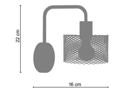 Aplique TOSEL , metal ,Aluminio , A22xD16xP 16cm