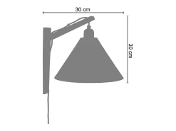 Aplique TOSEL ,madera,Negro ,A 20xD 18x P 11cm