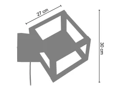 Aplique TOSEL ,metal,Aluminio ,A80xD24xP24cm
