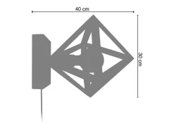 Aplique TOSEL ,metal,Blanco,A80xD24xP24cm