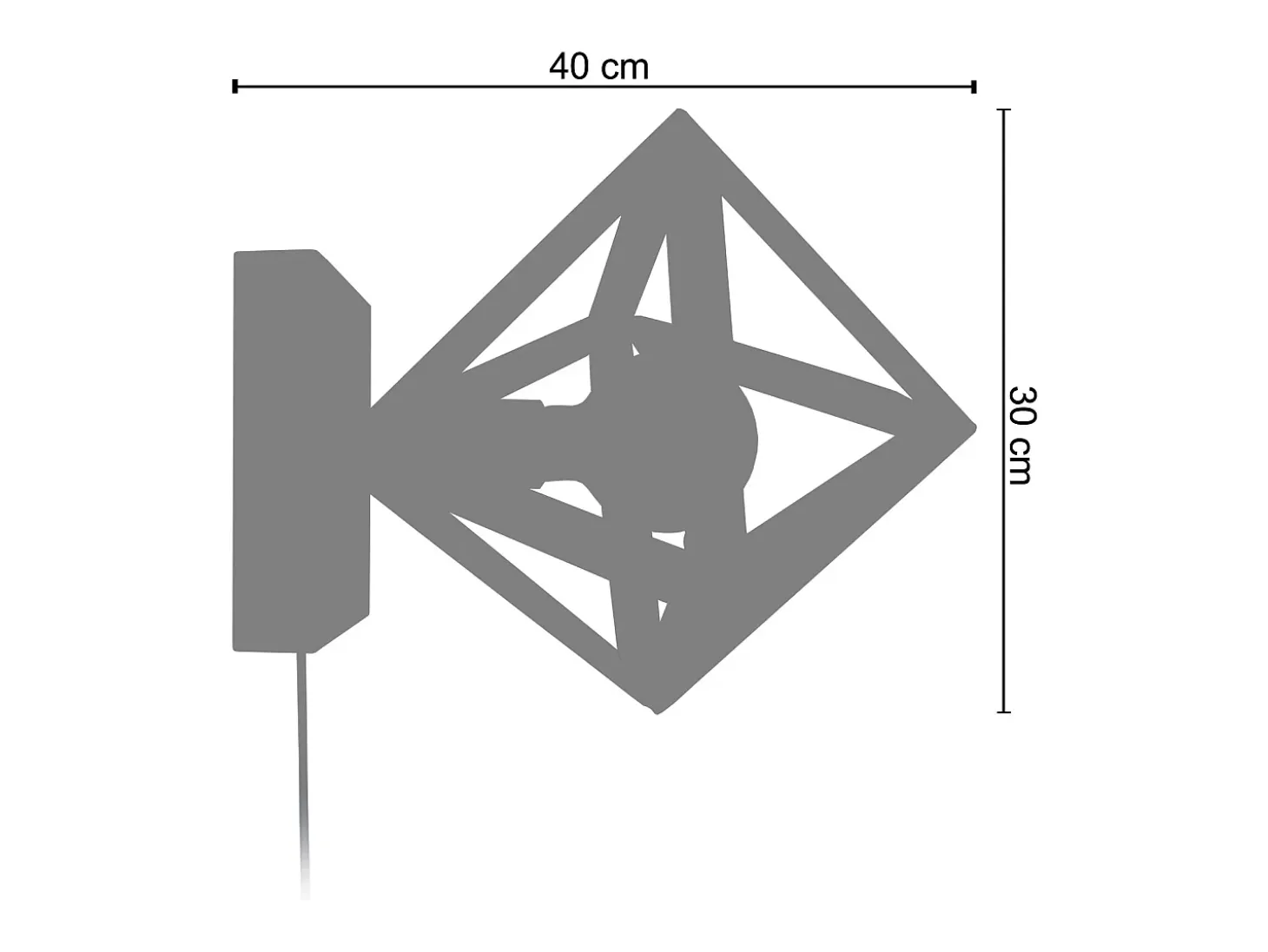 Aplique TOSEL ,metal,Blanco,A80xD24xP24cm