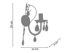 Aplique TOSEL ,metal,Marrón,A 9xD25xP25cm