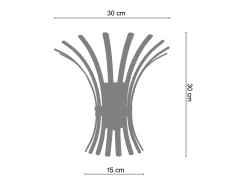 Aplique TOSEL ,metal,Negro ,A12xD21xP24cm