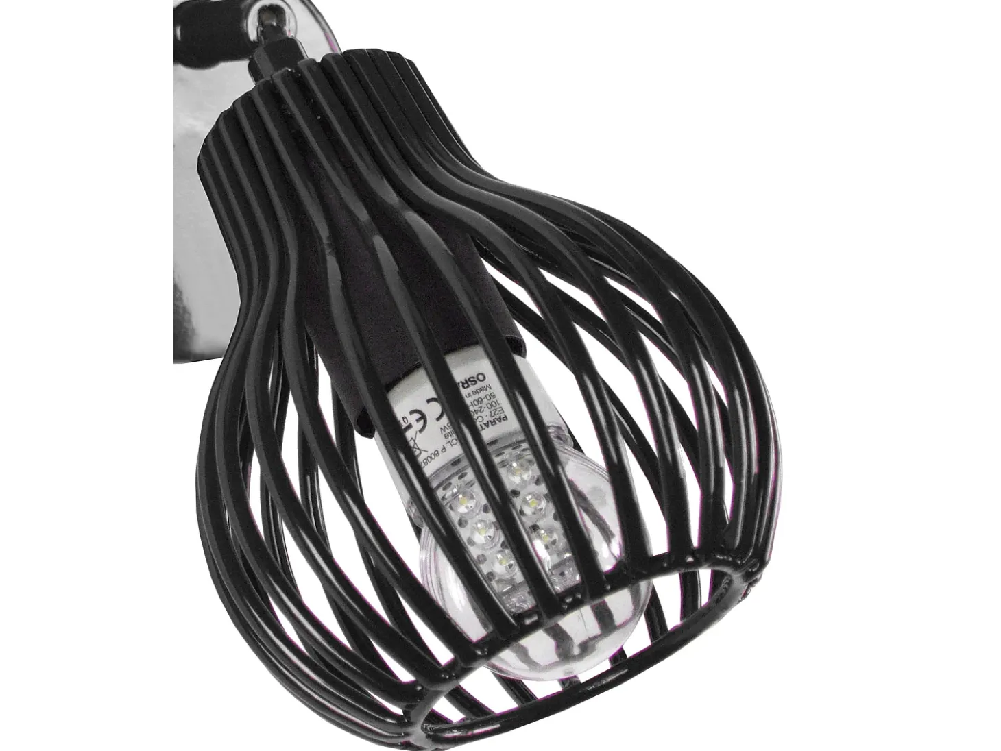 Aplique TOSEL ,metal,Negro ,A20xD11xP17cm