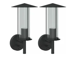 Apliques de exterior 2 unidades acero inoxidable negro ES218294