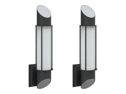 Apliques de exterior 2 unidades acero inoxidable negro ES957406