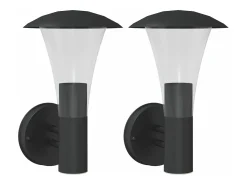 Apliques de exterior 2 unidades acero inoxidable negro ES922463