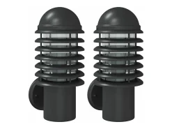 Apliques de exterior 2 unidades acero inoxidable negro ES564873