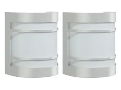 Apliques de exterior 2 unidades acero inoxidable plateado ES485244