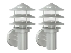 Apliques de exterior 2 unidades acero inoxidable plateado ES826438