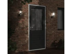 Apliques de exterior con sensor 2 uds acero inoxidable negro ES672376