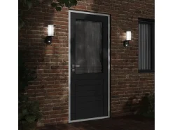Apliques de exterior con sensor 2 uds acero inoxidable negro ES244276