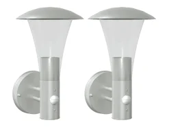 Apliques de exterior con sensor 2 unidades acero inoxidable ES559857