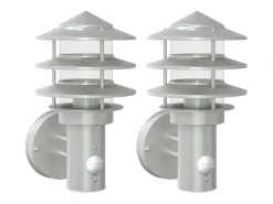 Apliques de exterior con sensor 2 unidades acero inoxidable ES227156