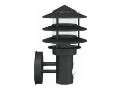 Apliques de exterior con sensor 2 uds acero inoxidable negro ES959369