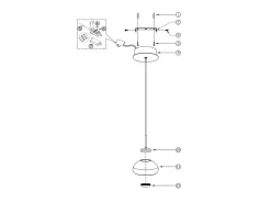 Arabella - Lámpara colgante individual de Fabas Luce - LED 8W - Lámpara de techo Diámetro 14cm Ahumado