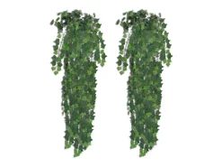 Arbustos de hiedra artificial 4 piezas verde 90 cm