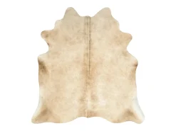 Ardpatrick Alfombra de piel de vaca auténtica beige 150x170 cm