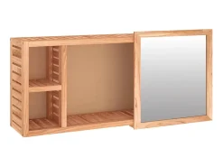 Armario con espejo madera maciza nogal 80x17x34 cm ES209539