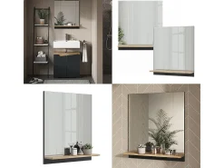 Armario con espejo para baño antracita/artisan 60x14x67 marelle