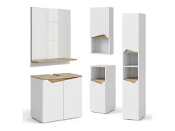 Armario con espejo para baño gris 60x14x67 marelle