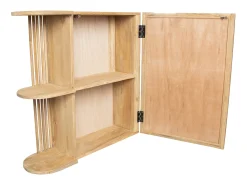 Armario de baño de pared de teca con espejo - Ancho 65 x Prof. 20 x Alt. 65 cm - CIMAHI