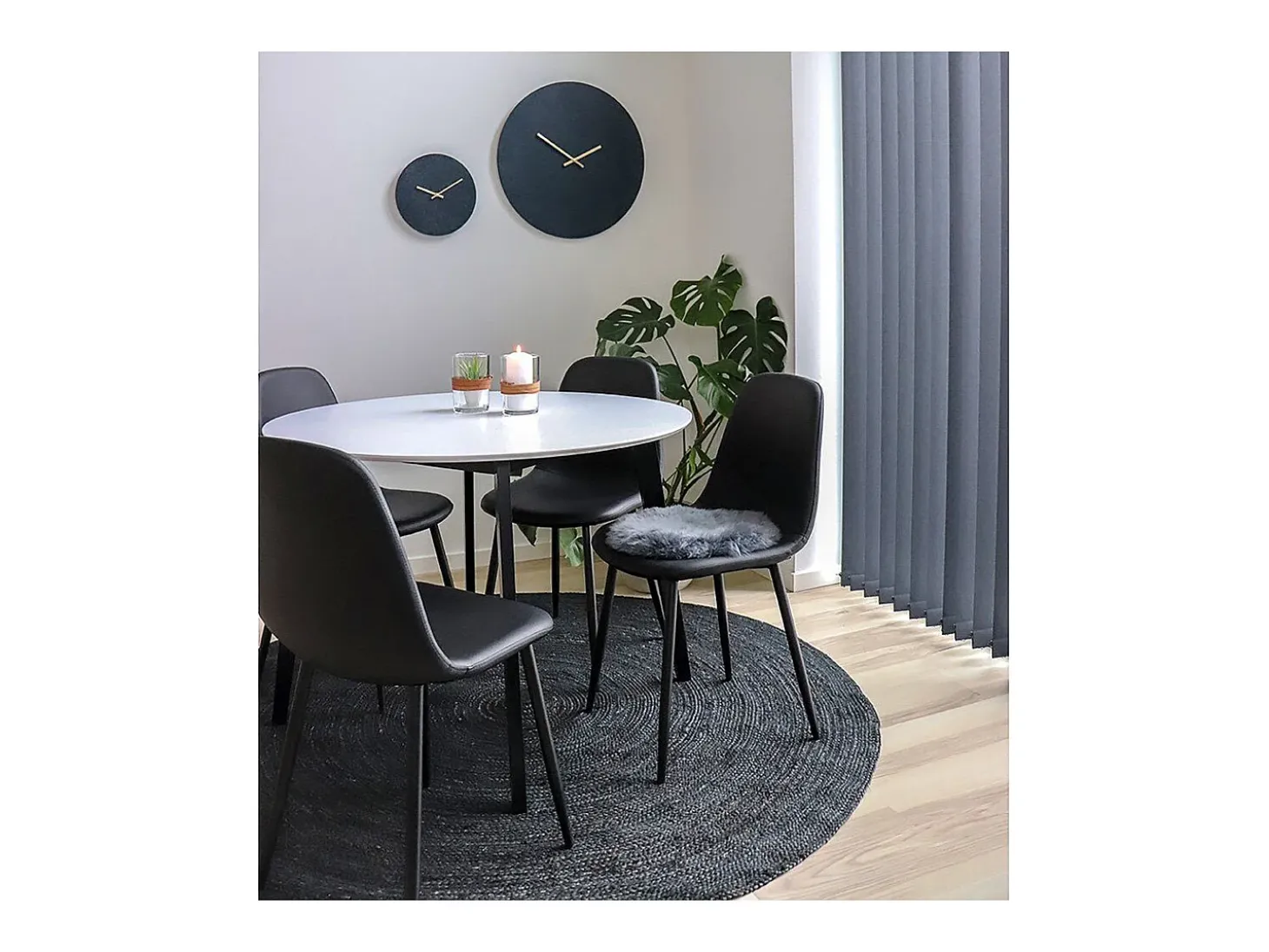 Asiento de piel de cordero gris Ø 35 cm