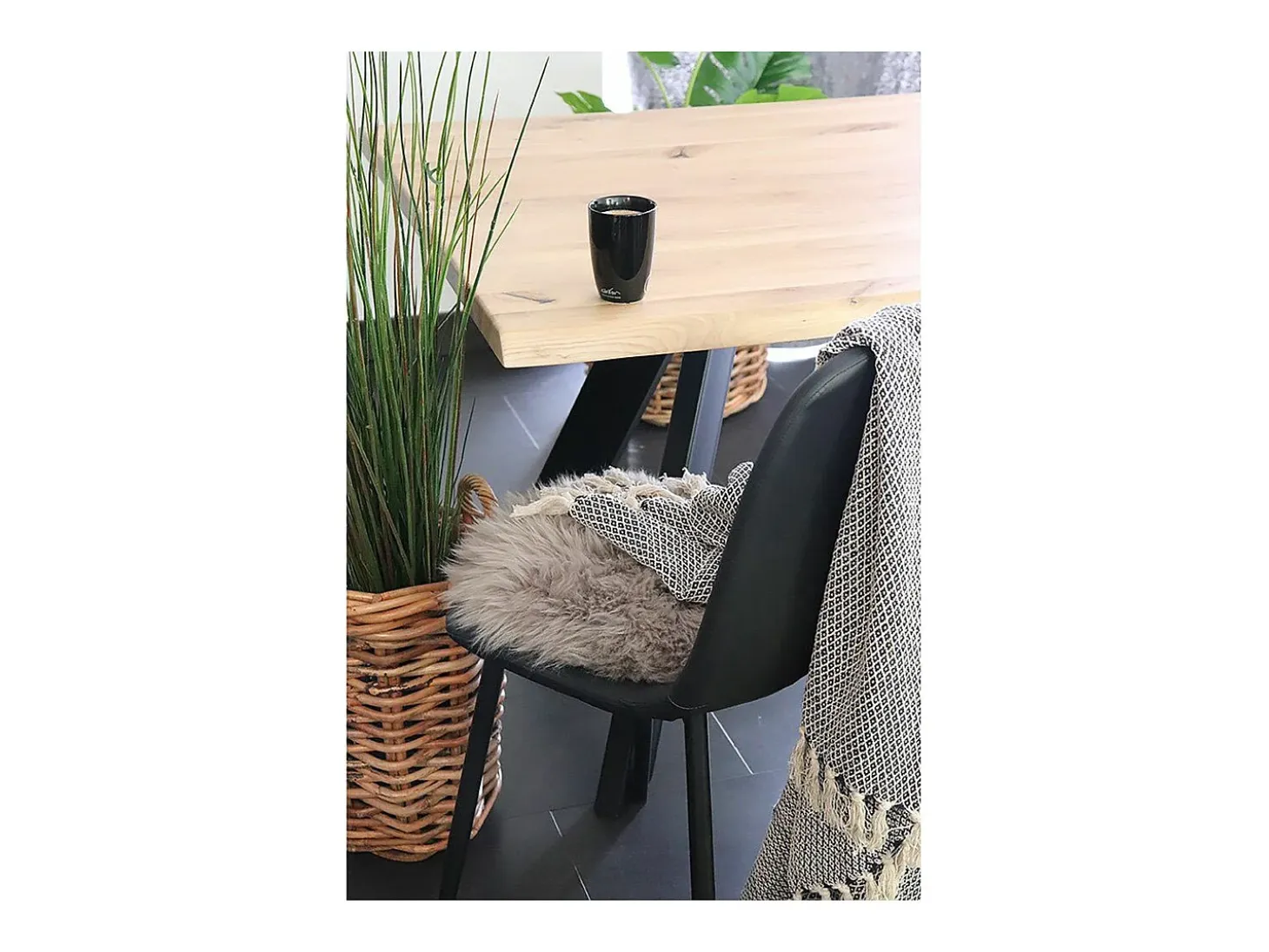 Asiento de piel de cordero marrón Ø 35 cm