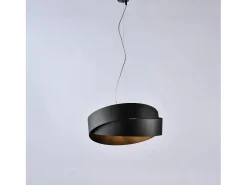 Astro - Lámpara colgante de hierro lacado negro con cable de acero orientable 2 luces 122 - Ø46 - BL207-2-NR