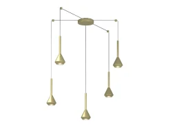 Aygo Sospensione 5 Luci Spostabile Ottone Con Cavo Cm.250