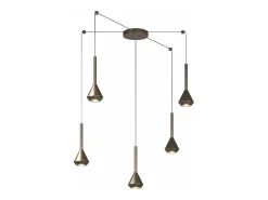 Aygo Sospensione 5 Luci Spostabile Bronzo Con Cavo Cm.250