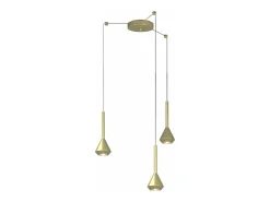 Aygo Sospensione 3 Luci Spostabile Ottone Con Cavo Cm.250