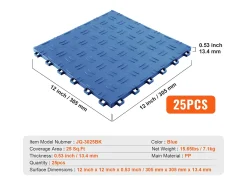 Azulejos para Garaje, SucceBuy, Paquete de 25, 30 × 30 cm, Entrelazados, Azules