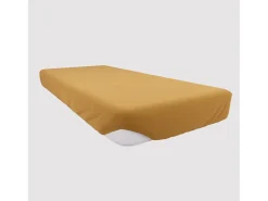 Bajera ajustable de algodón 90x190 cm JERSEY mostaza