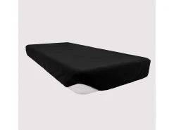 Bajera ajustable de algodón 140x190 cm JERSEY negro