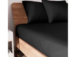 Bajera ajustable de algodón 140x190 cm JERSEY negro