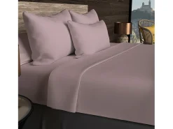 Bajera ajustable de algodón 57 hilos 200x200 cm LISO rosa viejo