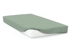 Bajera ajustable de algodón 57 hilos 90x190 cm LISO verde agua