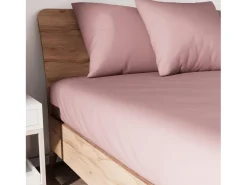 Bajera ajustable de algodón 90x190 cm JERSEY rosa viejo