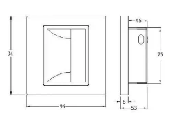 Baliza de Pared LED 1.5W Empotrable con Sensor PIR Bark Negro 3000K Blanco Cálido