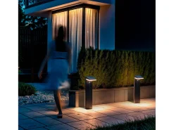 Baliza de Pie Exterior Solar LED 4W 50cm Aluminio con Sensor de Movimiento Edwan Negro