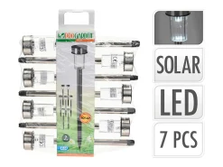 Baliza Exterior LED Acero Inoxidable Superficie Suelo con Pincho Daura (7 ud) Blanco Cálido 2700K