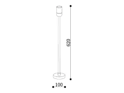 Baliza Exterior LED 4W 60 cm Superficie Glimme Negro Mate