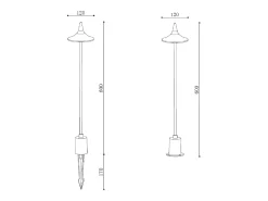 Baliza Exterior LED 6W 60 cm con Pincho Rowel Negro