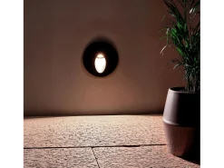 Baliza Exterior LED 3W Empotrable Pared Circular Gris Boiler 2700K Blanco Cálido