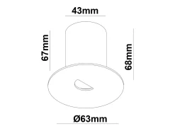 Baliza Exterior LED 2W Empotrable Pared Circular Negro Guell 2700K Blanco Cálido