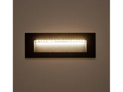 Baliza Exterior LED 7W Empotrable Pared Rectangular Negro Groult 2700K Blanco Cálido