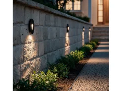 Baliza Exterior LED 2W Empotrable Pared Circular Negro Olite 4000K Blanco Neutro